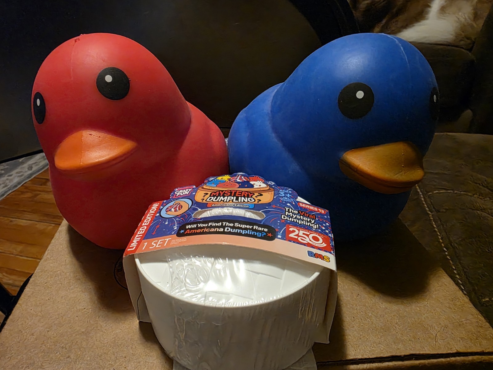 Lot Of RMS Dumpling And Sunny Days Squishy Duck Red, White And Blue ❤️🤍💙