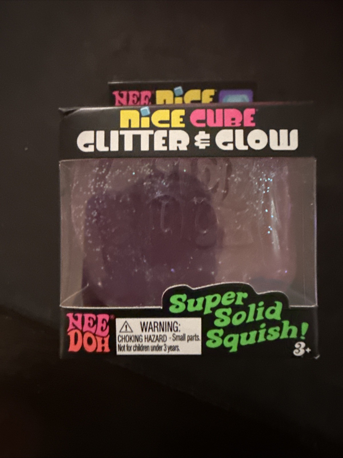 PINK NeeDoh Nice Cube Glitter and Glow, Nee Doh Squishy, Authentic USA Seller
