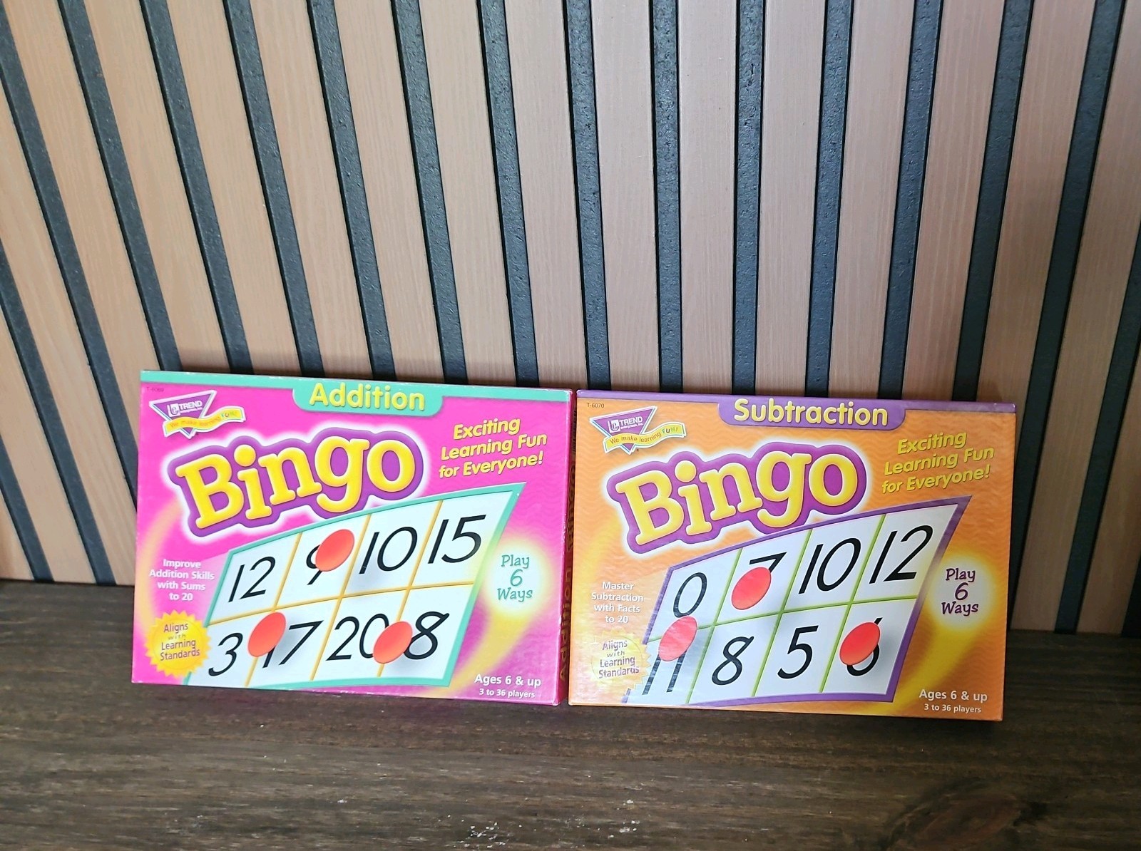 2 Bingo Games Addition & Subtraction age 6+ Carson Dellosa Education