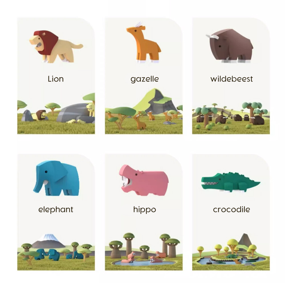 HALFTOYS African Animal Skeleton Assembly Toy Building Blocks