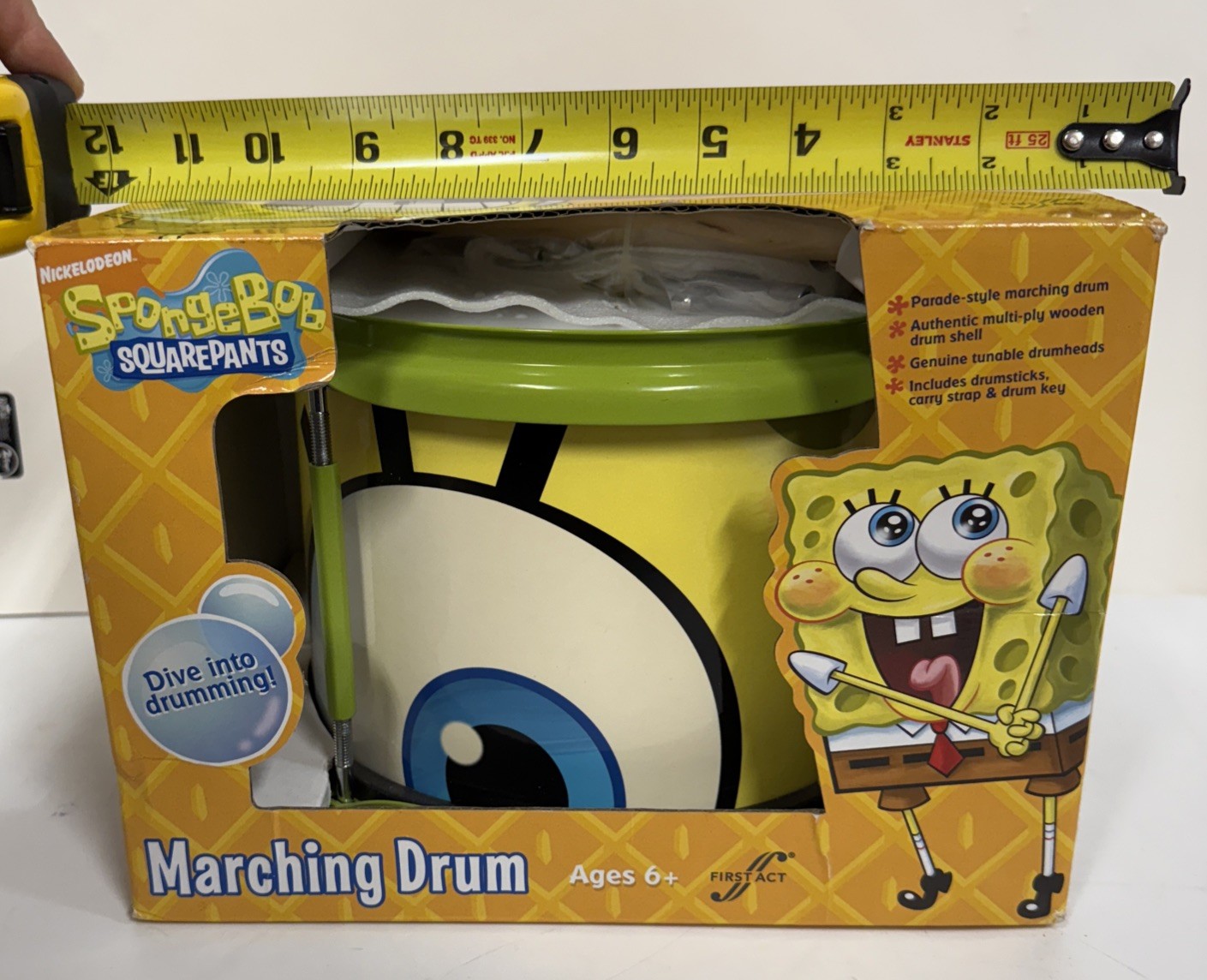 Nickelodeon Spongebob RARE IN BOX Marching Drum By First Act 2009