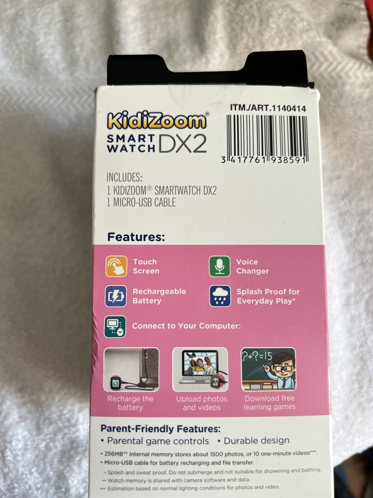VTECH Kidizoom Smart Watch DX2 Pink Camera Video Games Time Apps Ages 4+