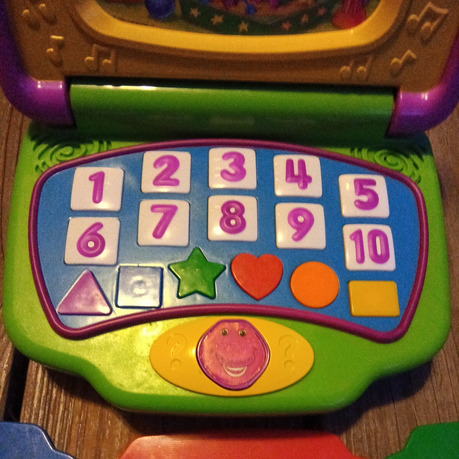 Vintage Barney Purple Dinosaur Interactive Laptop Mattel W/5 cartridges works