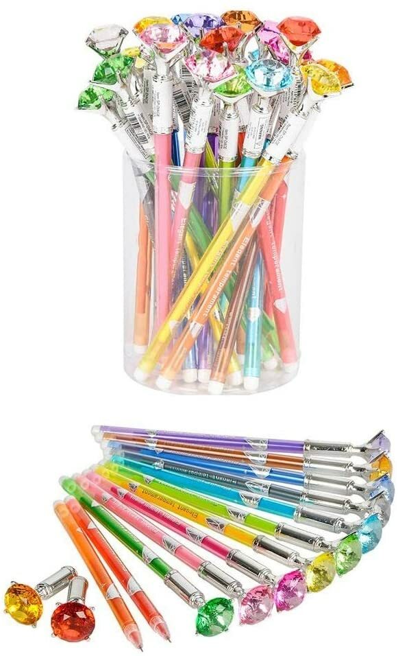 Diamond Shaped Ink Gel Pen (24 Pack) 7″. Multi Color Inks