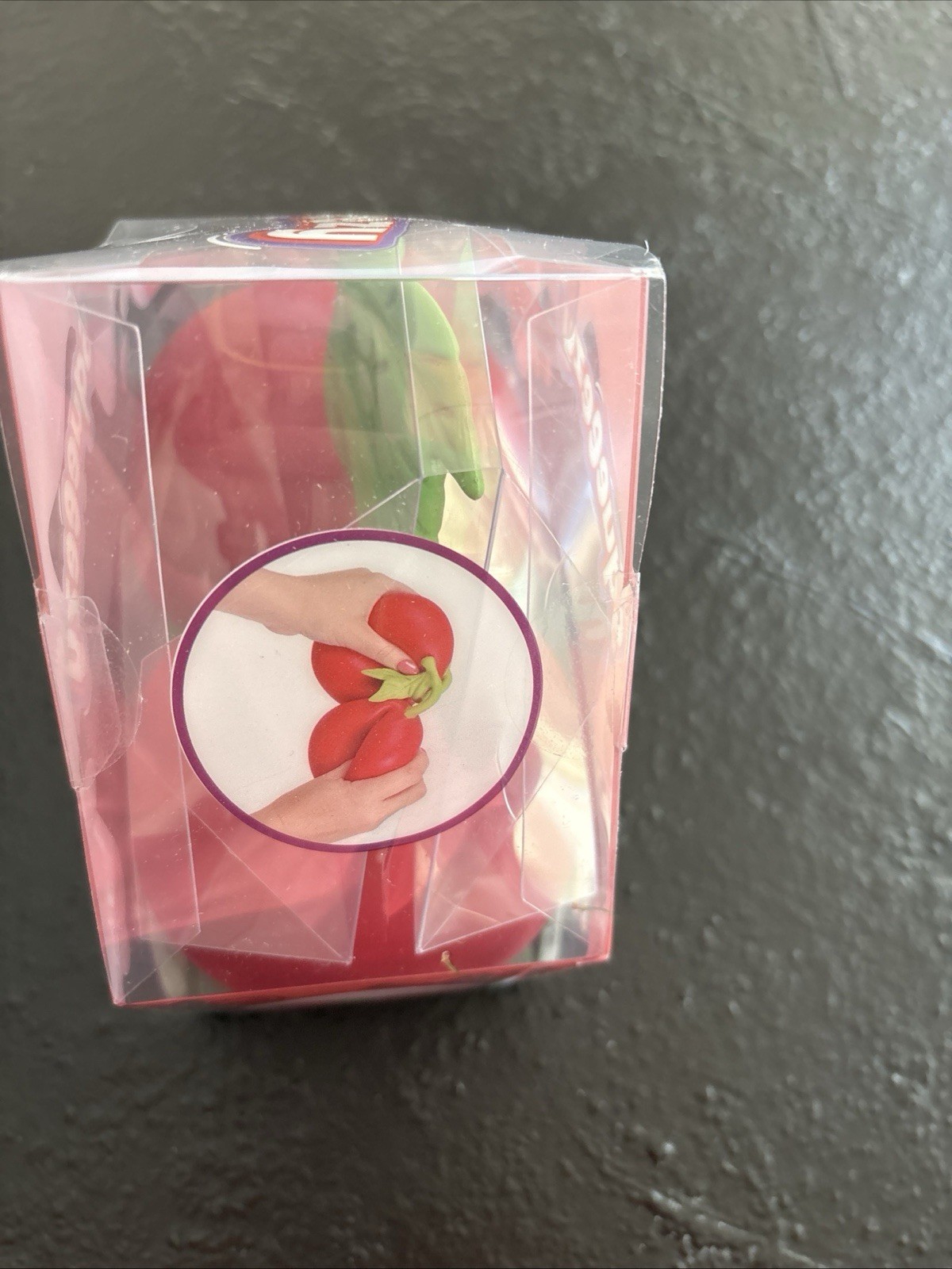 Squeeezy Cherry Tactile Squeeze Toy Stress Reliever, Red/Green, Ages 3+