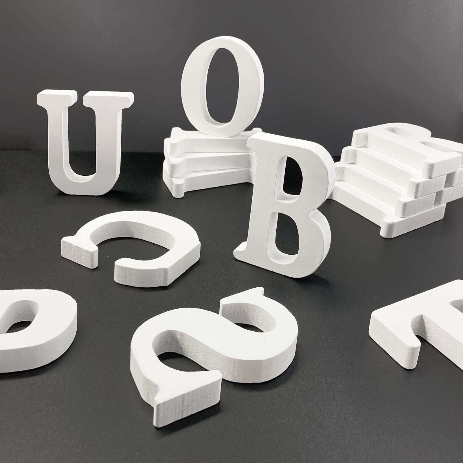 4 Inch Unfinished Wood Letters, White Wooden Alphabet Letters for Wall Decor,…