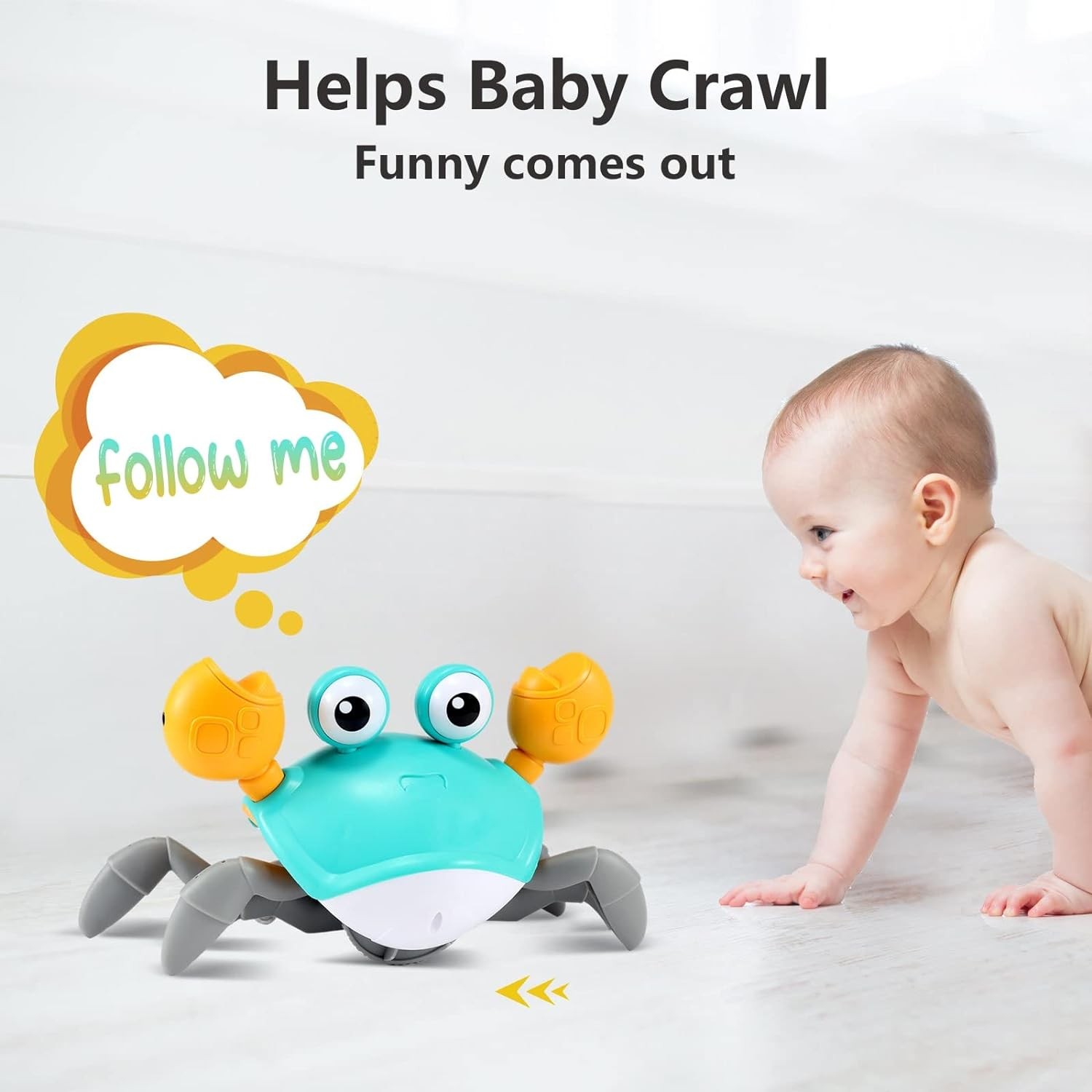 Crawling Crab Baby Toy – Infant Tummy Time Toys 3 4 5 6 7 8 9 …