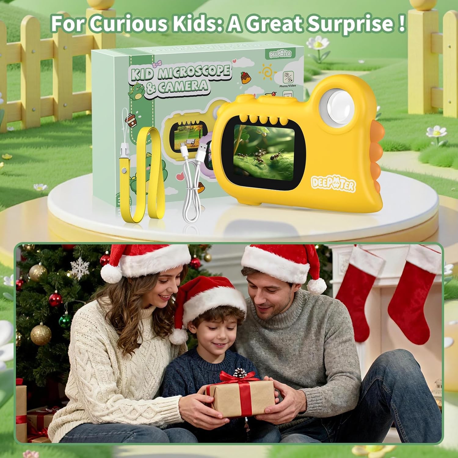 Microscope for Kids Handheld Mini Portable Digital Rechargeable 1000X Boy Girls