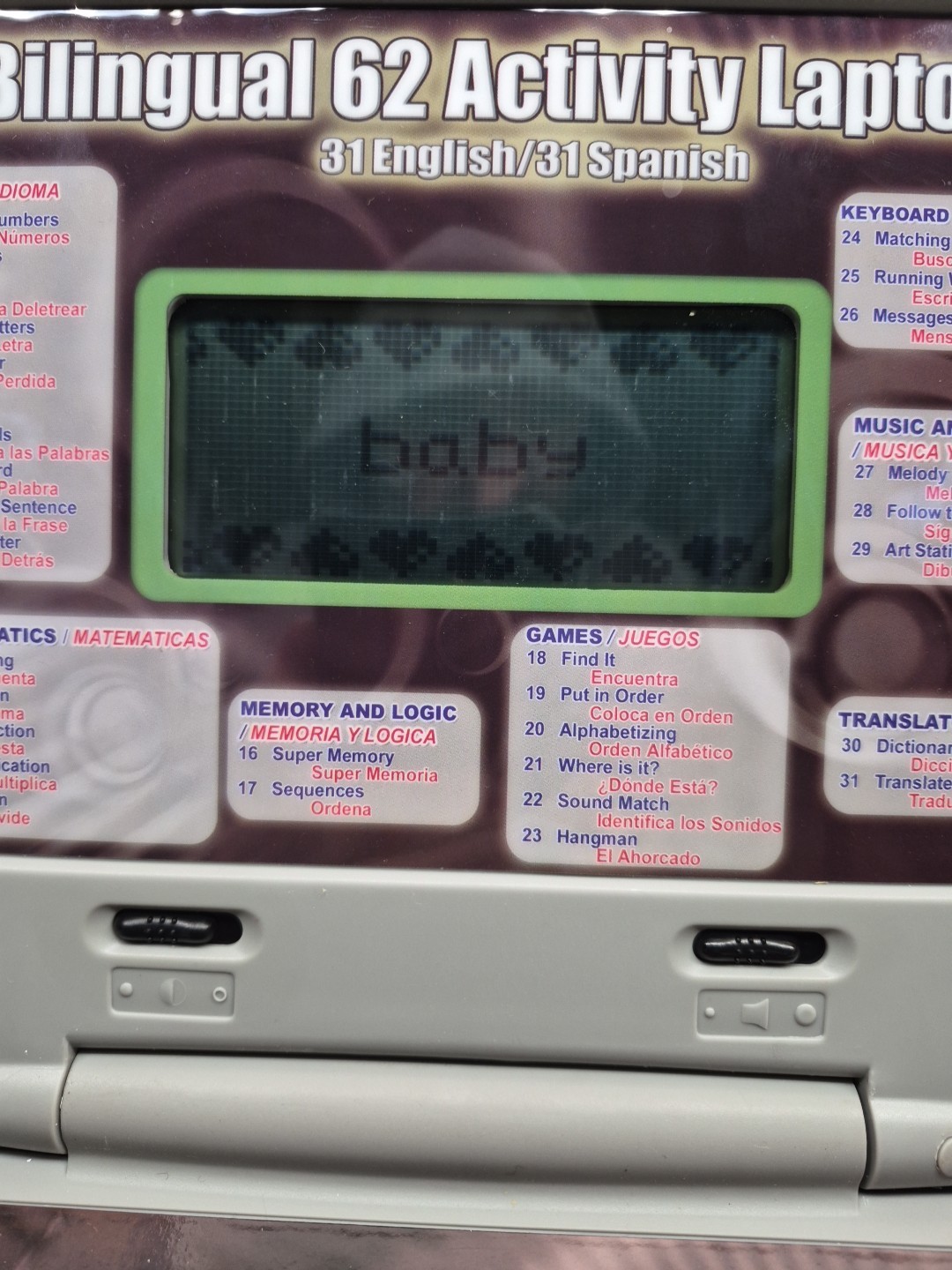 Vintage Bilingual Educational Laptop 62 Activities Learning English Spanish