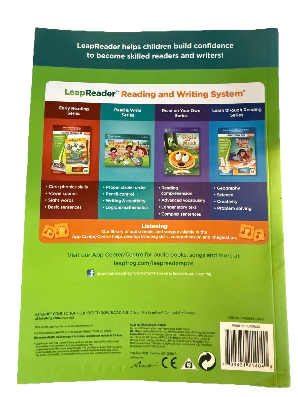 Leapfrog Leapreader Books – Lot of 2 Math Science Ready, Set, Kindergarten