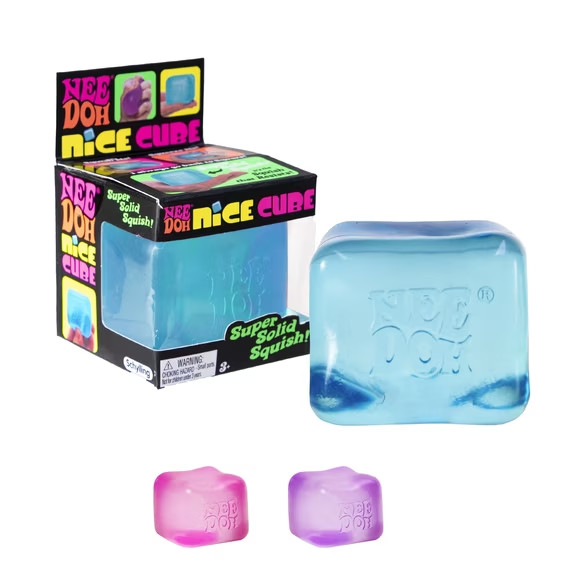 Schylling NeeDoh Nice Cube 3 Pack Pink Purple Blue Super Solid Sensory Toy