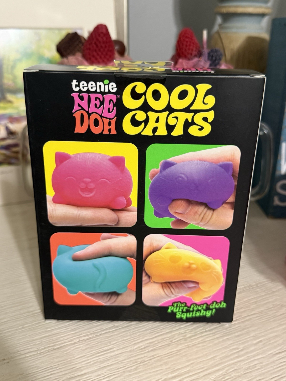 🐱 NeeDoh teenie 4 Pack Nee Doh Mini Cool Cats Set of Four New Factory Sealed🐱