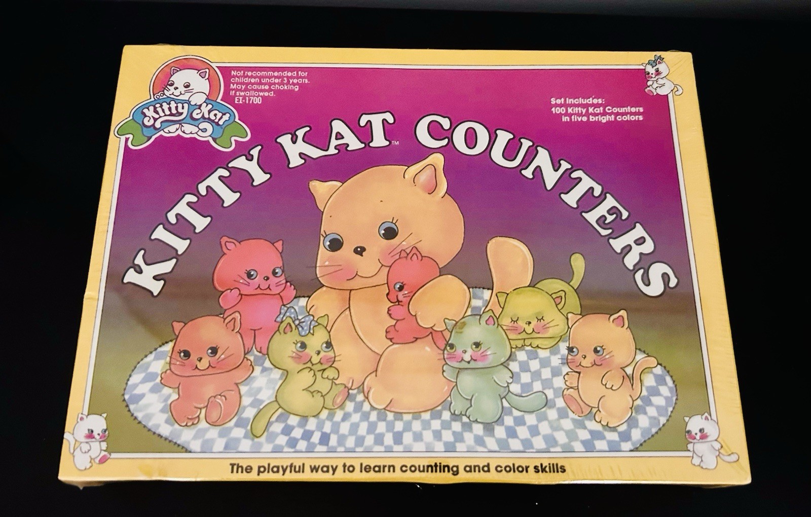 NIP VTG Kitty Kat Cats Counting Educational Learning Color Skills 1985 SEALED