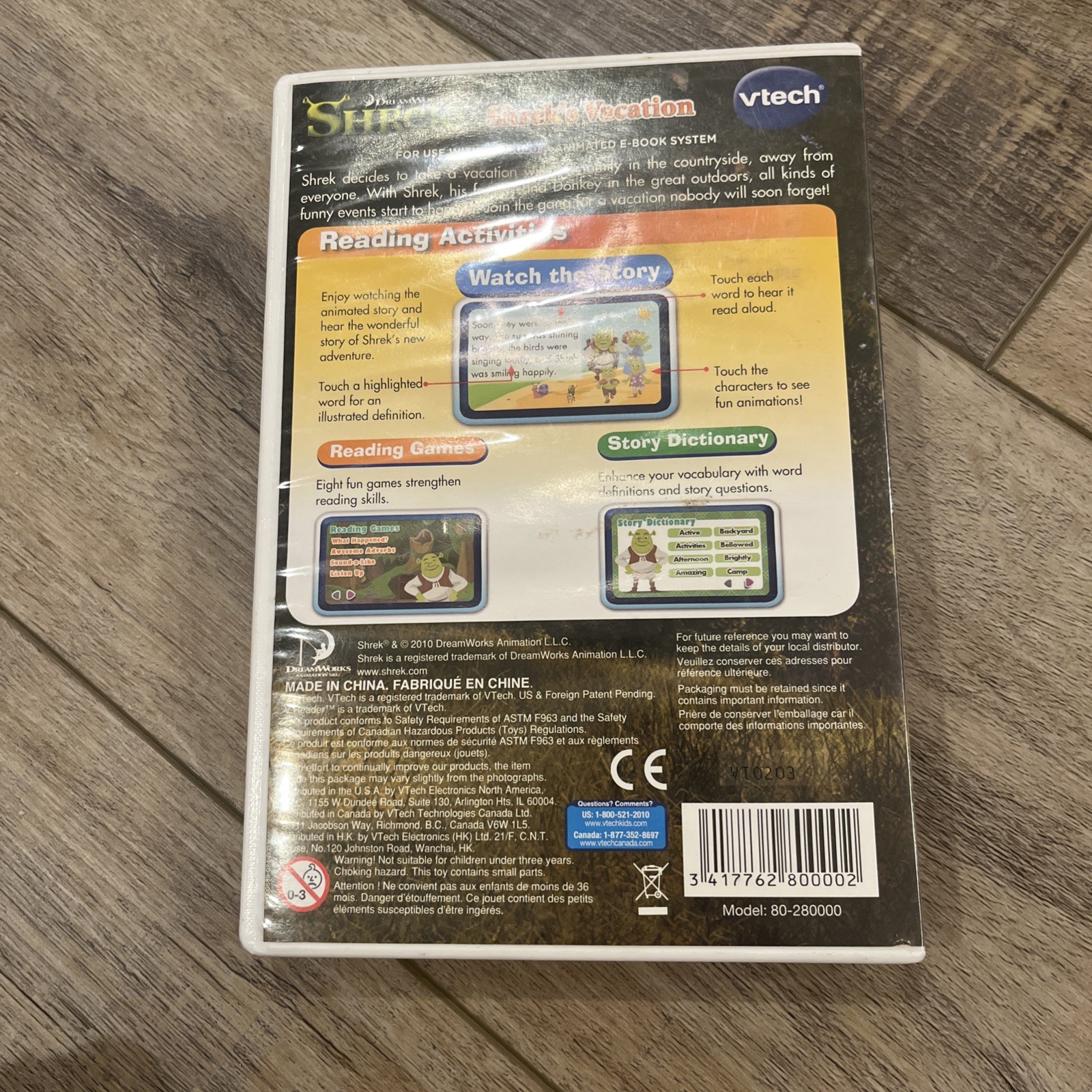 Vtech V.Reader Shrek’s Vacation: Dreamworks Shrek E-Reading System Game