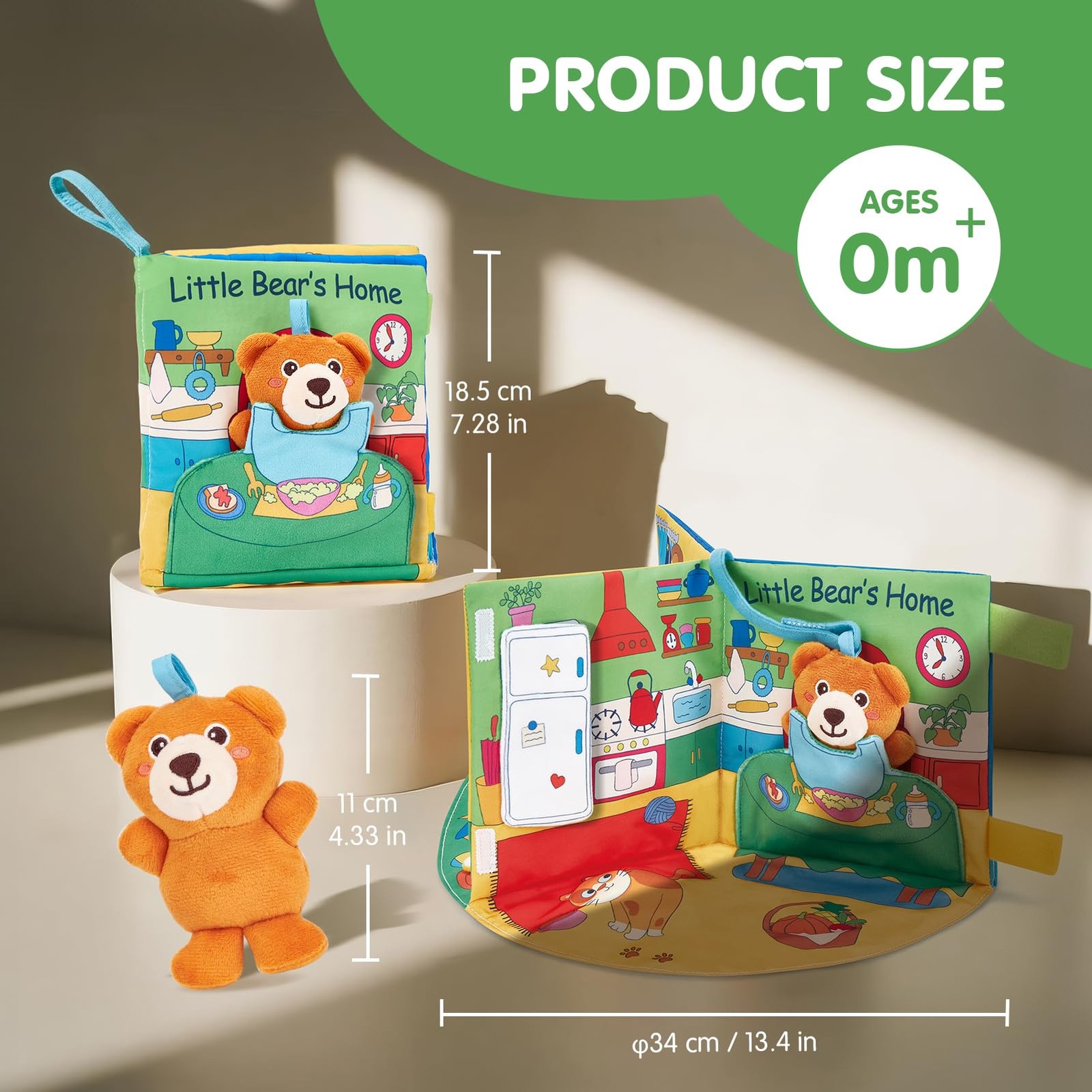 hahaland 3D Busy Book for 0-12 Months Small, Red, Blue, Green, Yellow, Pink