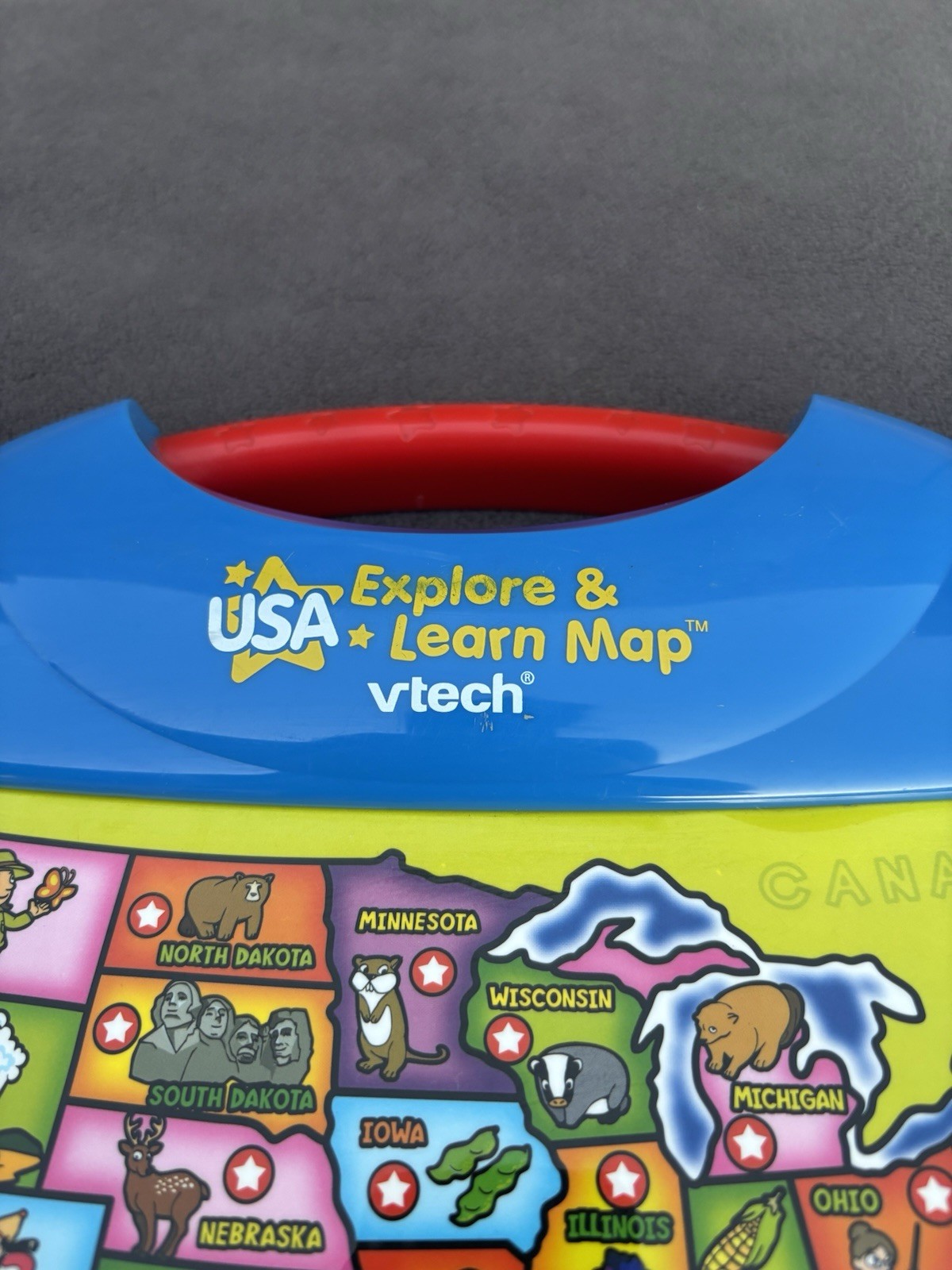 VTech USA Explore & Learn Map TESTED & WORKING! Interactive Touch Talking Toy