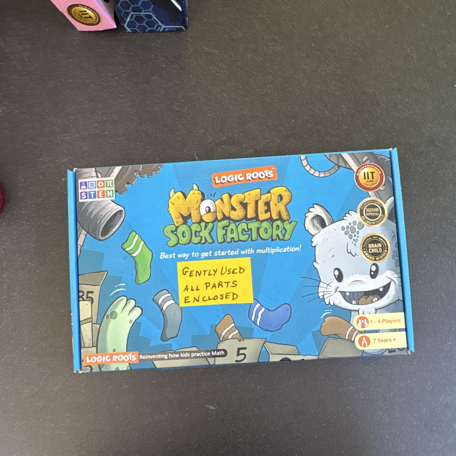 Logic Roots Monster Sock Factory Multiplication Math Game Ages 7+ 1-4 Players