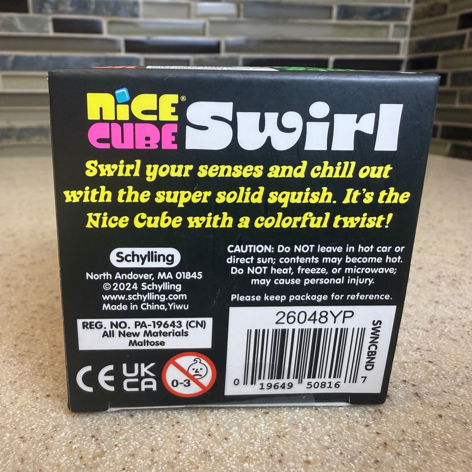 NEW NeeDoh Nice Cube Swirl Purple Pink Black Squishy Fidget Schylling Sealed