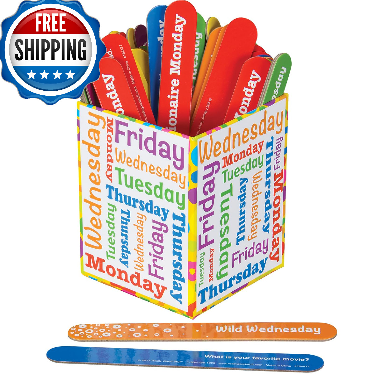 Really Good Stuff Daily Response Sticks – 60 Laminated Chipboard, 3/4″x6″ Each