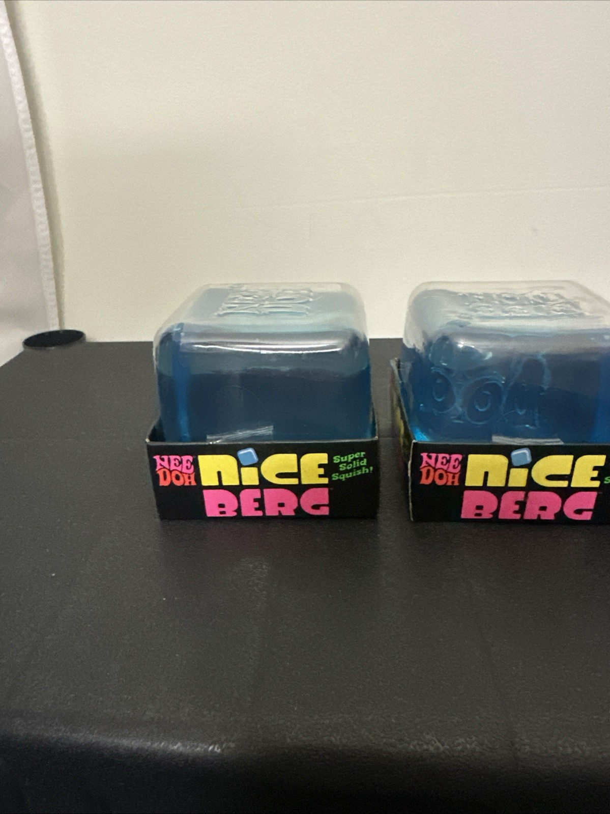 Lot Of 3 NeeDoh Nice Berg Blue XL Giant Nee Doh Niceberg Solid Squish Cube Block