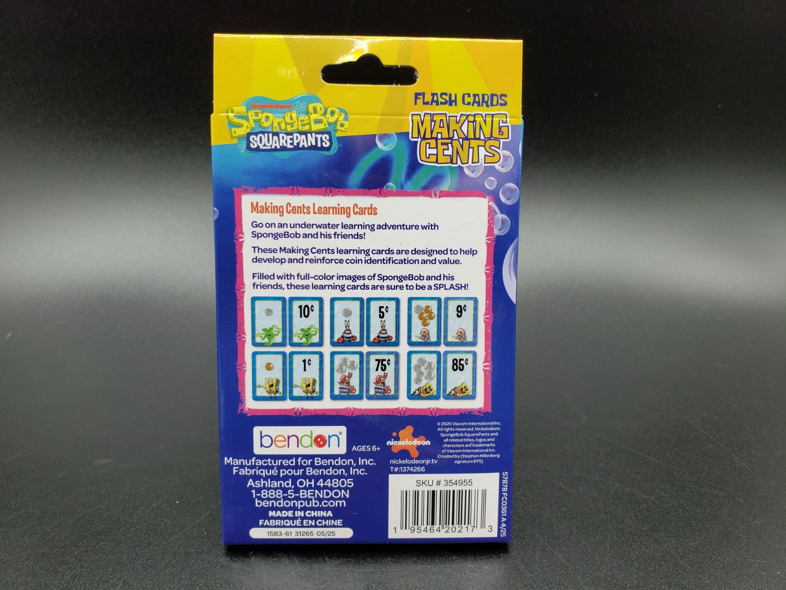 2025 Nickelodeon SpongeBob SquarePants “Making💰Cents🤑” 36 Learning Cards NIB