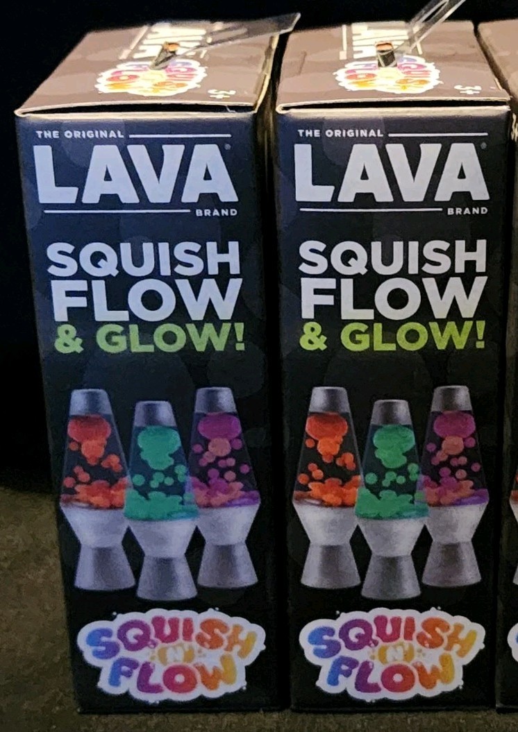 Schylling Lava Squish N Flow NeeDoh Glow In The Dark Red & Purple Lamp New Rare