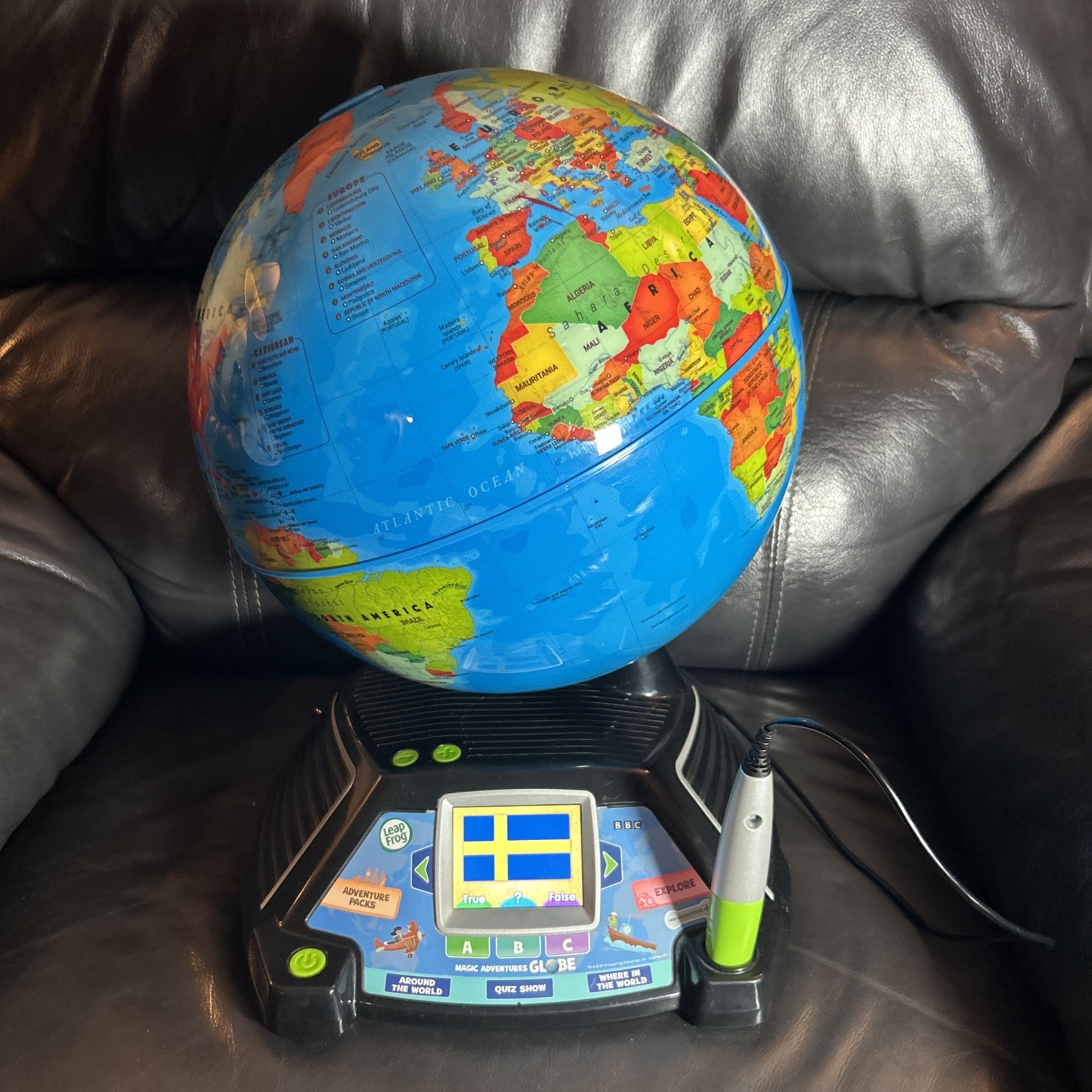 Leapfrog BBC Magic Adventures World Globe (Tested, Works) 2.8 Inch Screen