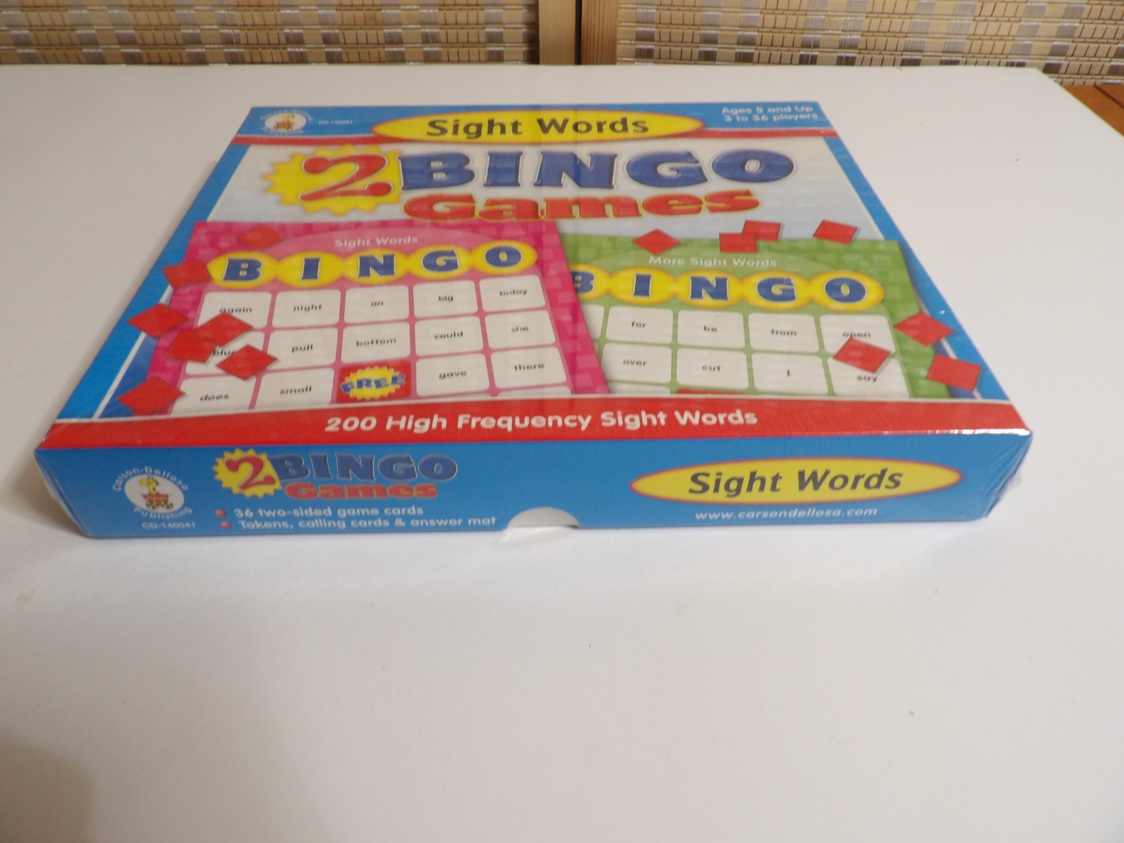 Sight Words 2 Bingo Games Ages 5 and up with 200 High Frequency Sight Words