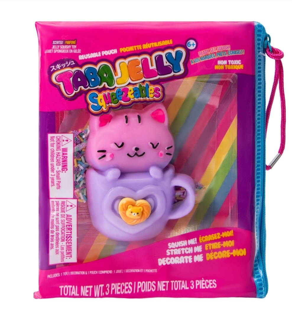 Taba Jelly Squeezeables Pink Cat Mug Squishy, Kaylee Kitty Squishi Squeeze Toy