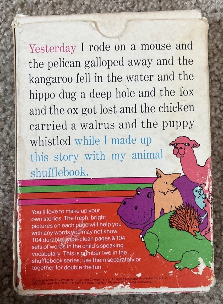 An Animal Shufflebook Cards By Richard Hefter Martin Stephen Moskof 1971