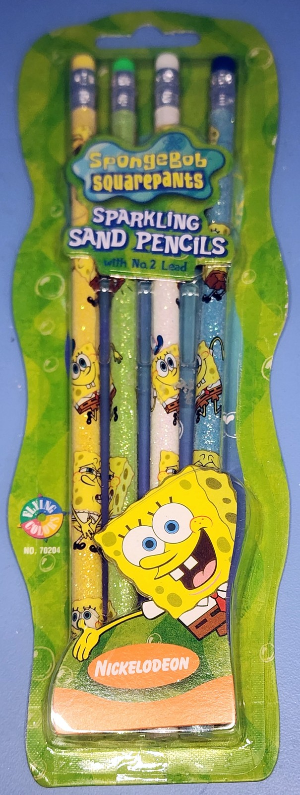 SpongeBob SquarePants Sparkling Sand Pencils No. 2 Lead Flying Colors 2001 NEW