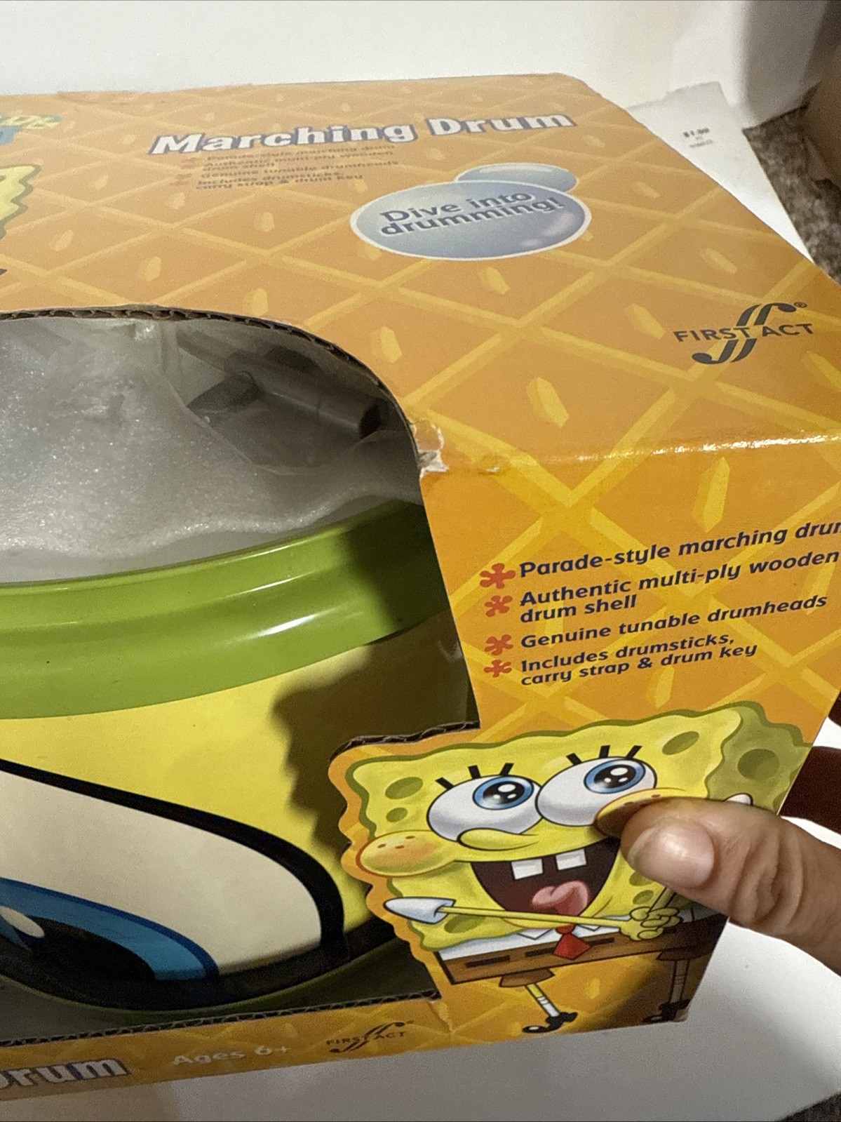 Nickelodeon Spongebob RARE IN BOX Marching Drum By First Act 2009