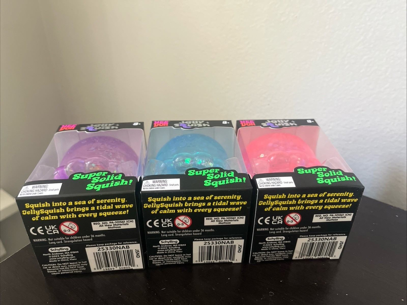 NeeDoh Nee Doh Jelly Squish Super Authentic Jelly Fish Lot Of 3 Pink Blue Purple