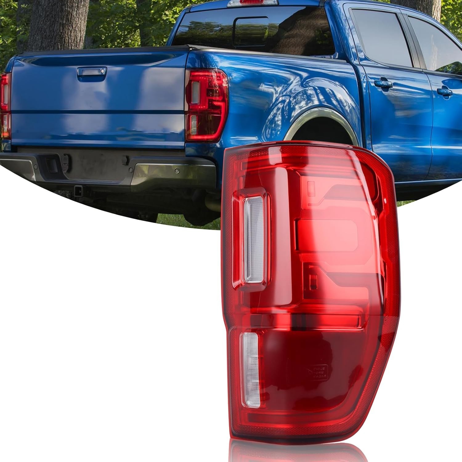 LED Type Tail Light Compatible With 2019-2022 Ford Ranger Rear Lamp w/Blind S…
