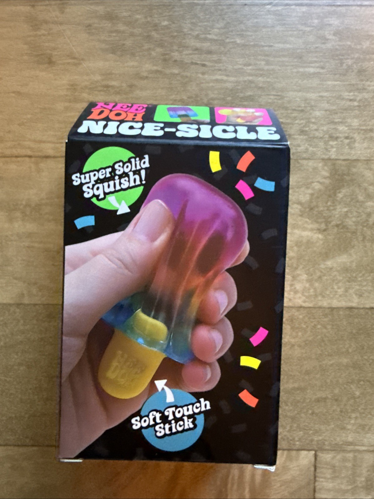 AUTHENTIC Nee Doh Nice-Sicle Popsicle Blue/Pink/Yellow-Clear Multicolor New