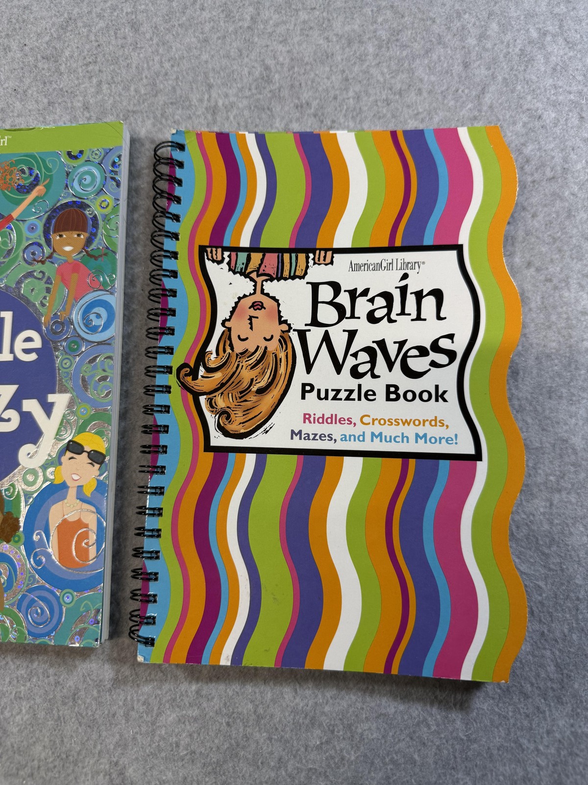 American Girl Crazy Brain Waves Puzzle Book Lot Riddles Crosswords Mazes Kids