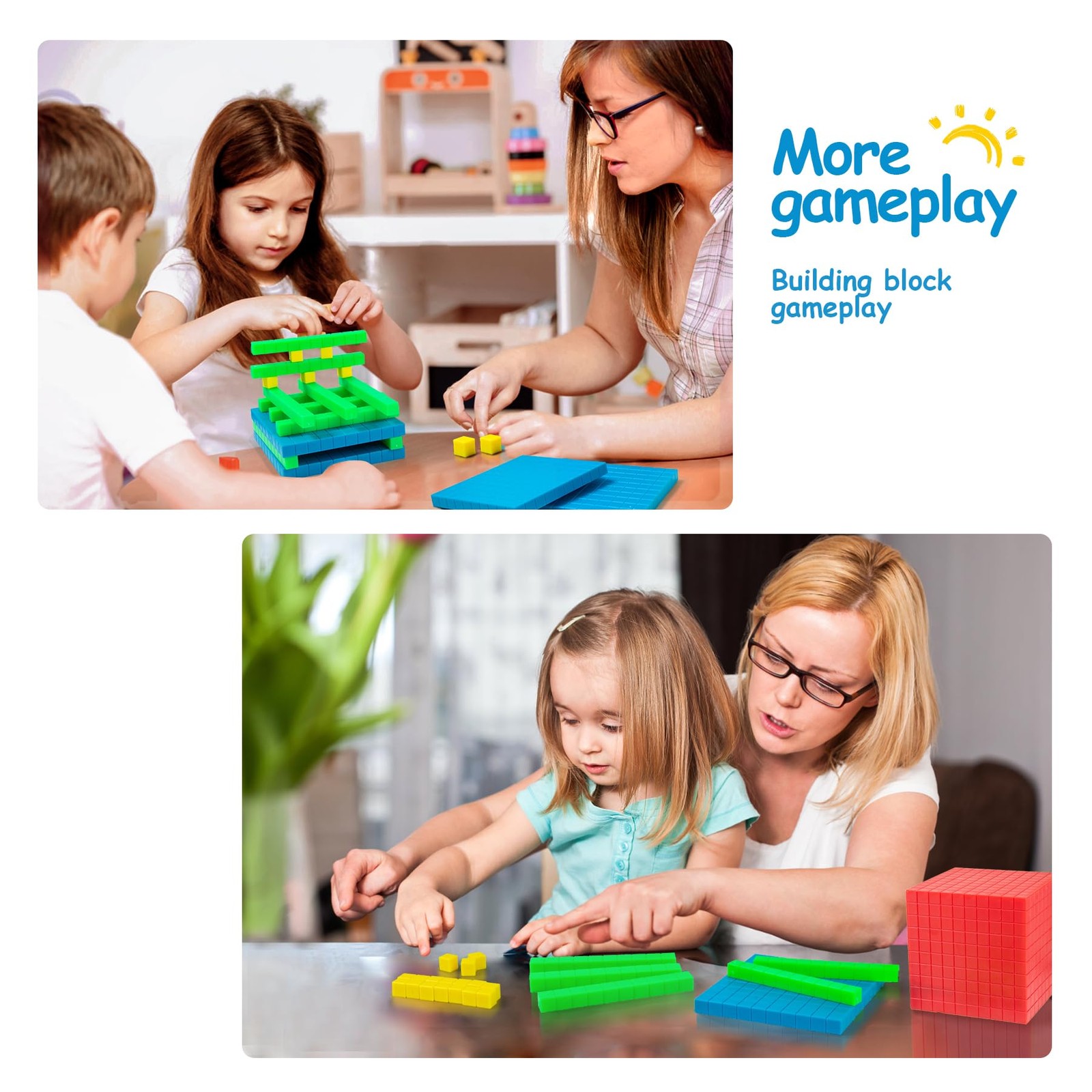 XYGROOW Math Manipulatives for Kids Aged Small, Red, Blue, Yellow, Green