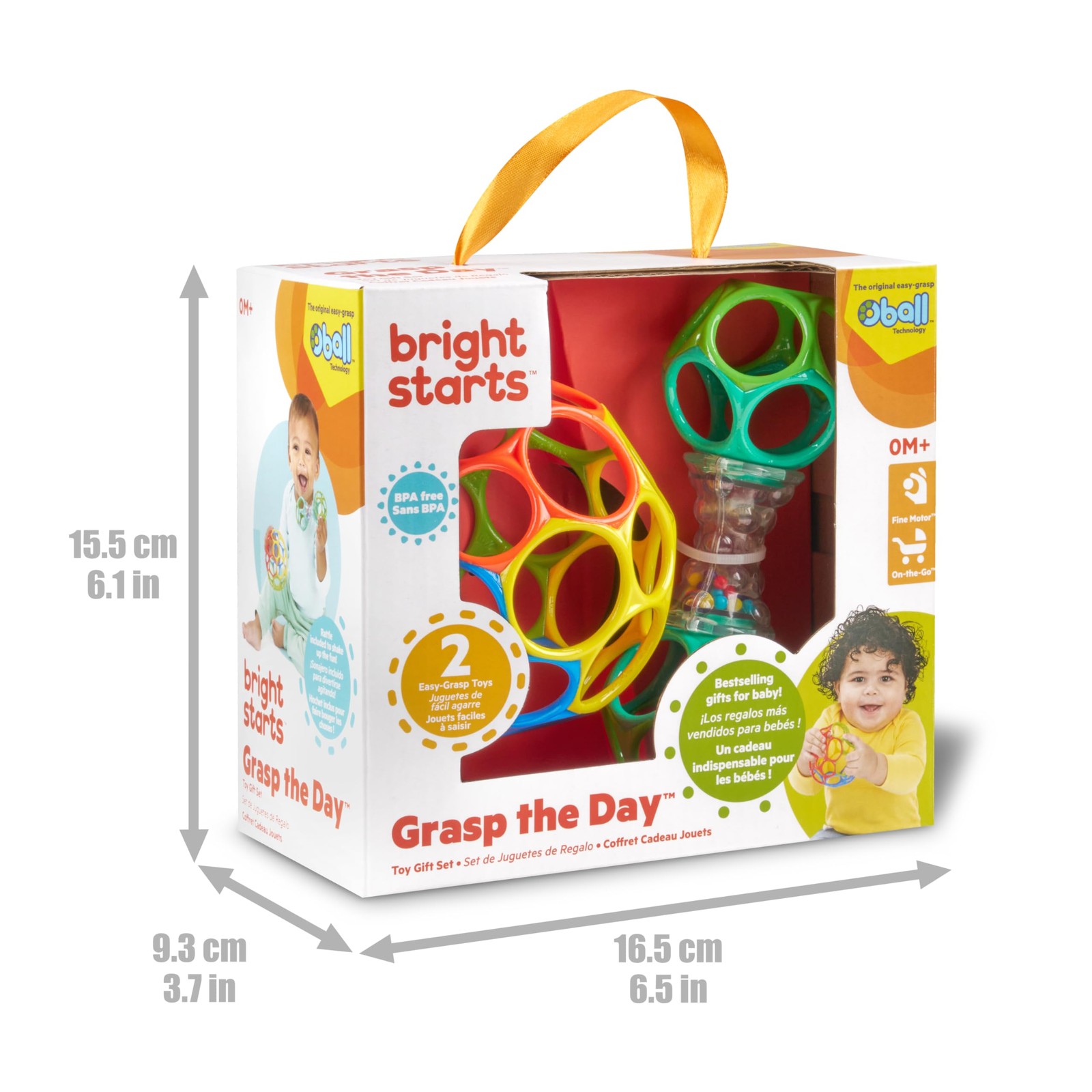 Bright Starts 1 Count (Pack of 1), Easy-Grasp Oball Bundle Gift Set