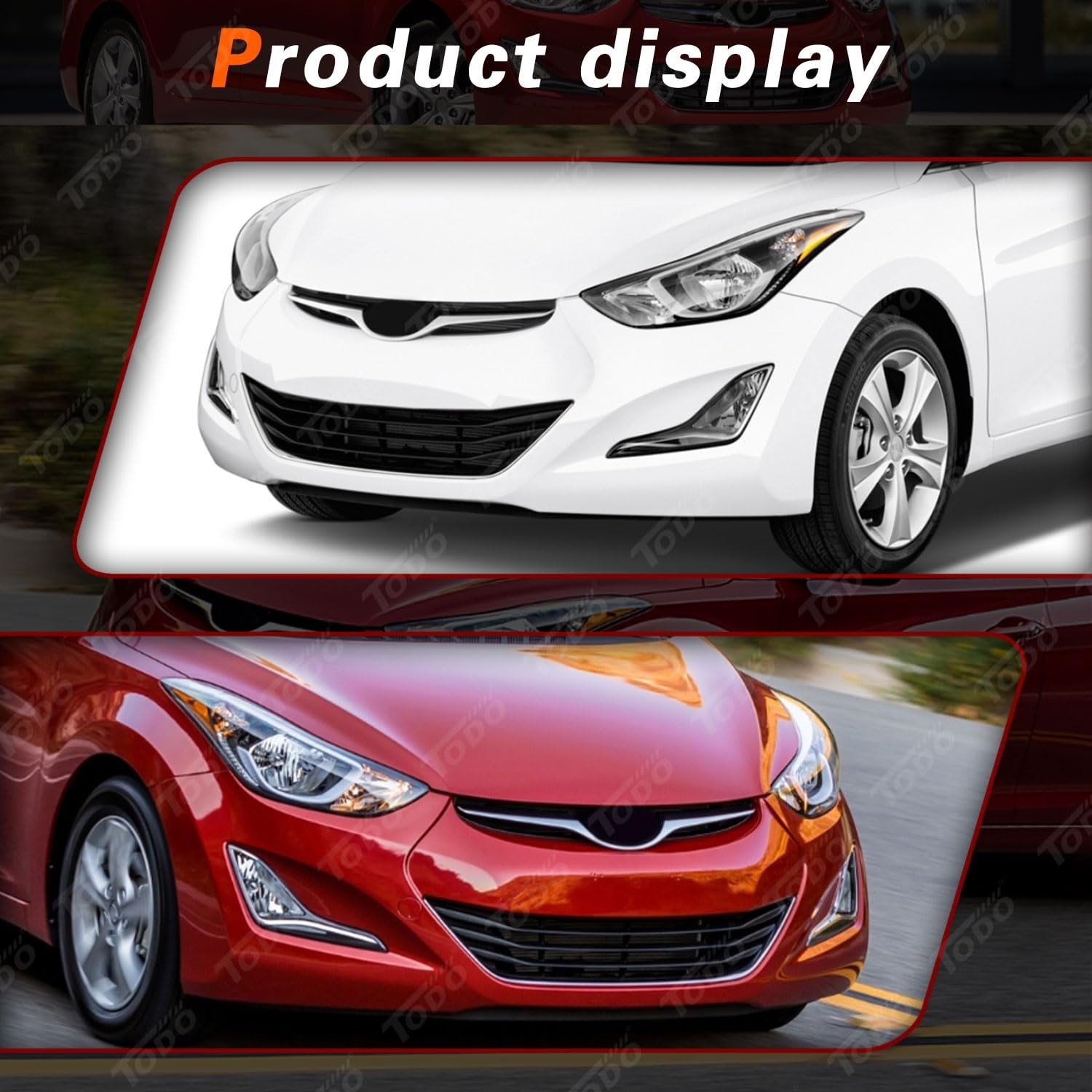 TODO Fog Lights Compatible With 2014-2016 Hyundai Elantra 92201-3X210 92202-3…