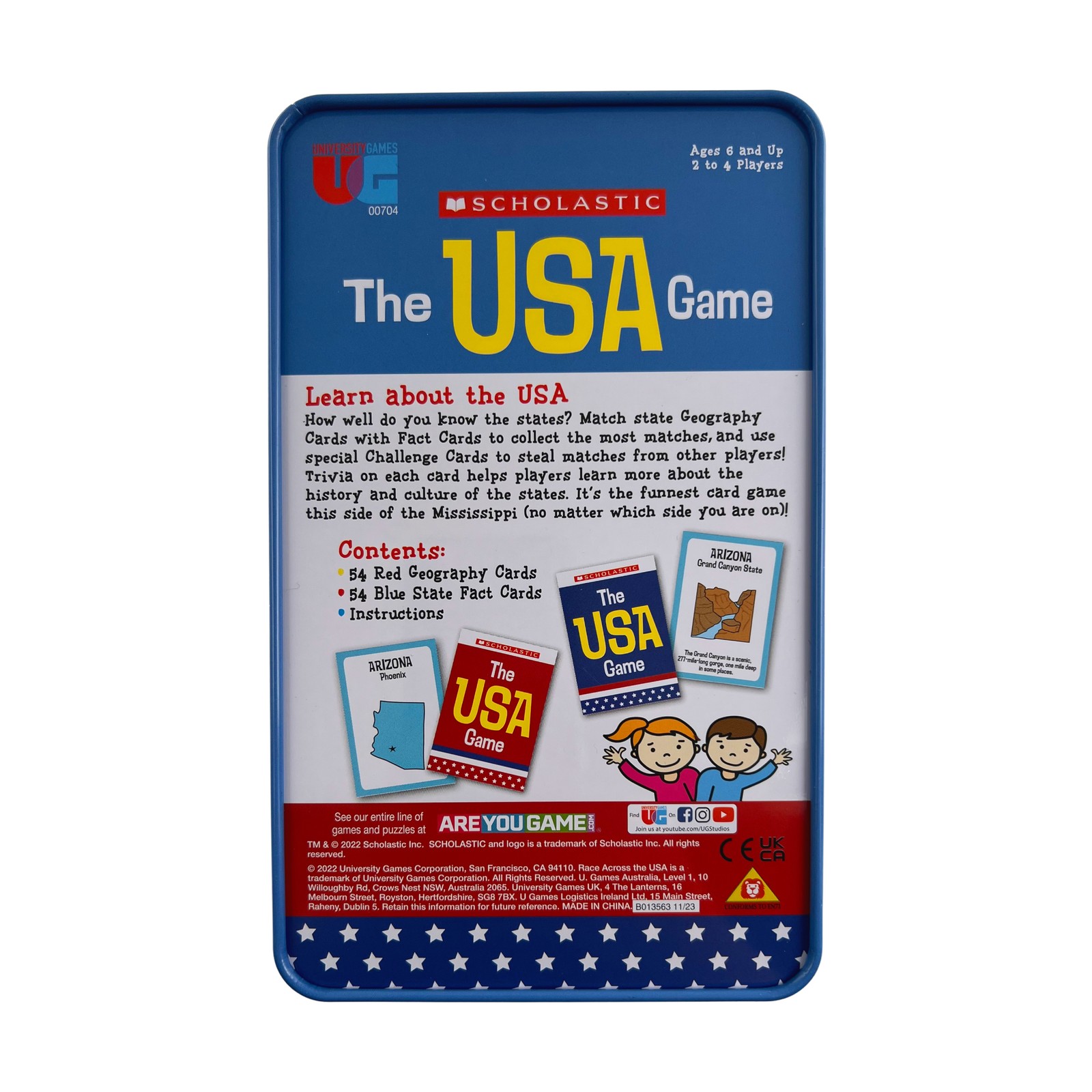 New – University Games Scholastic – The USA Game in a Tin – Ages 6+