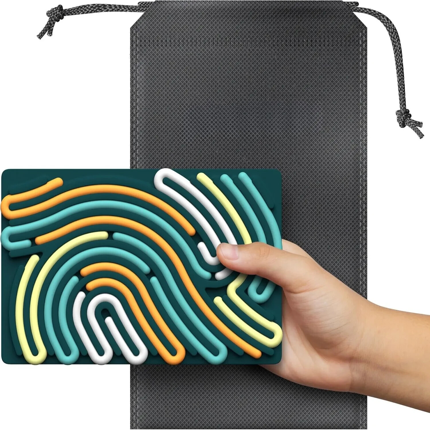 Kids Sensory Maze Toy Dual-Sided Silicone Pad with Colorful Rods Stress Relief