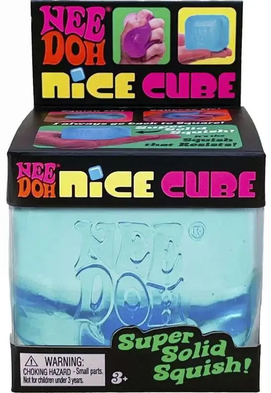 Nee Doh NiceCube BLUE Super Solid Squish Fidget Toy Brand New NeeDoh nice cube