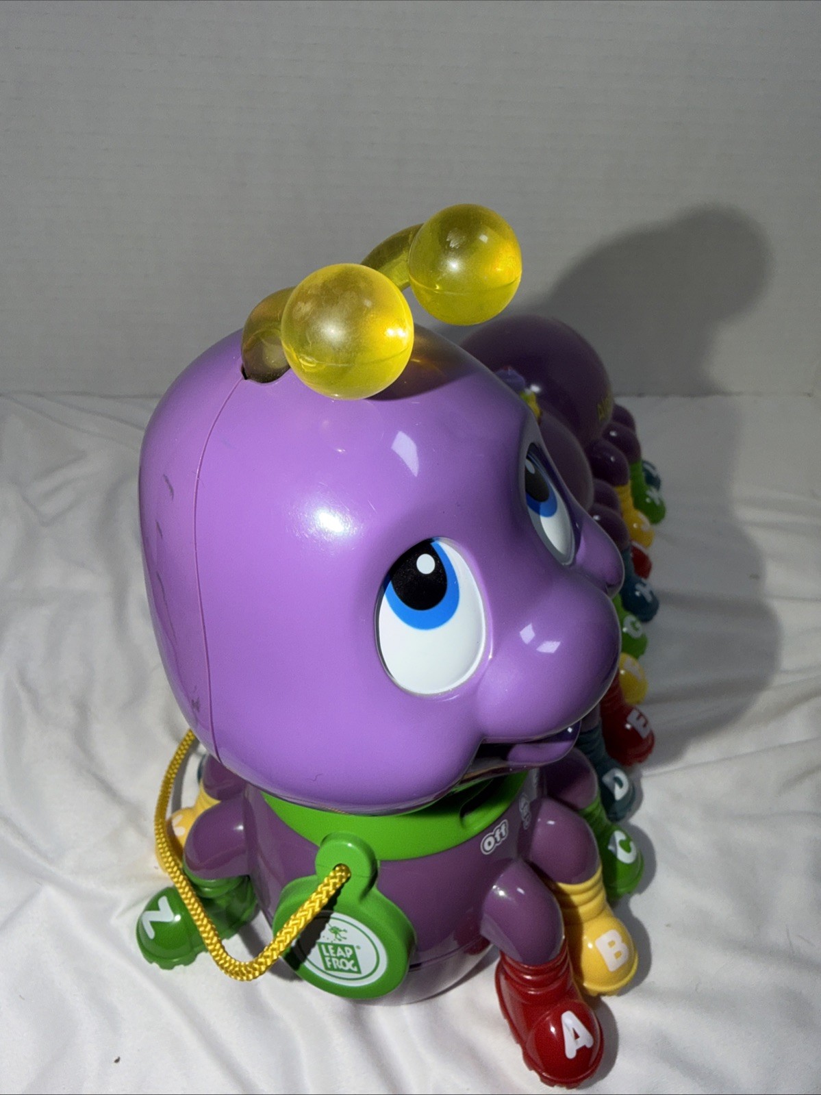 Leapfrog Alphabet Pal Purple Caterpillar Pull Toy Interactive Musical WORKS