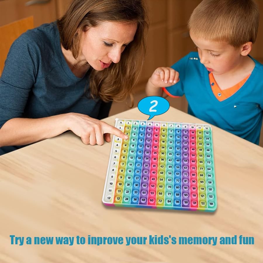 Rainbow Multiplication Table pop Fidget Toys Educational Math 12×12,