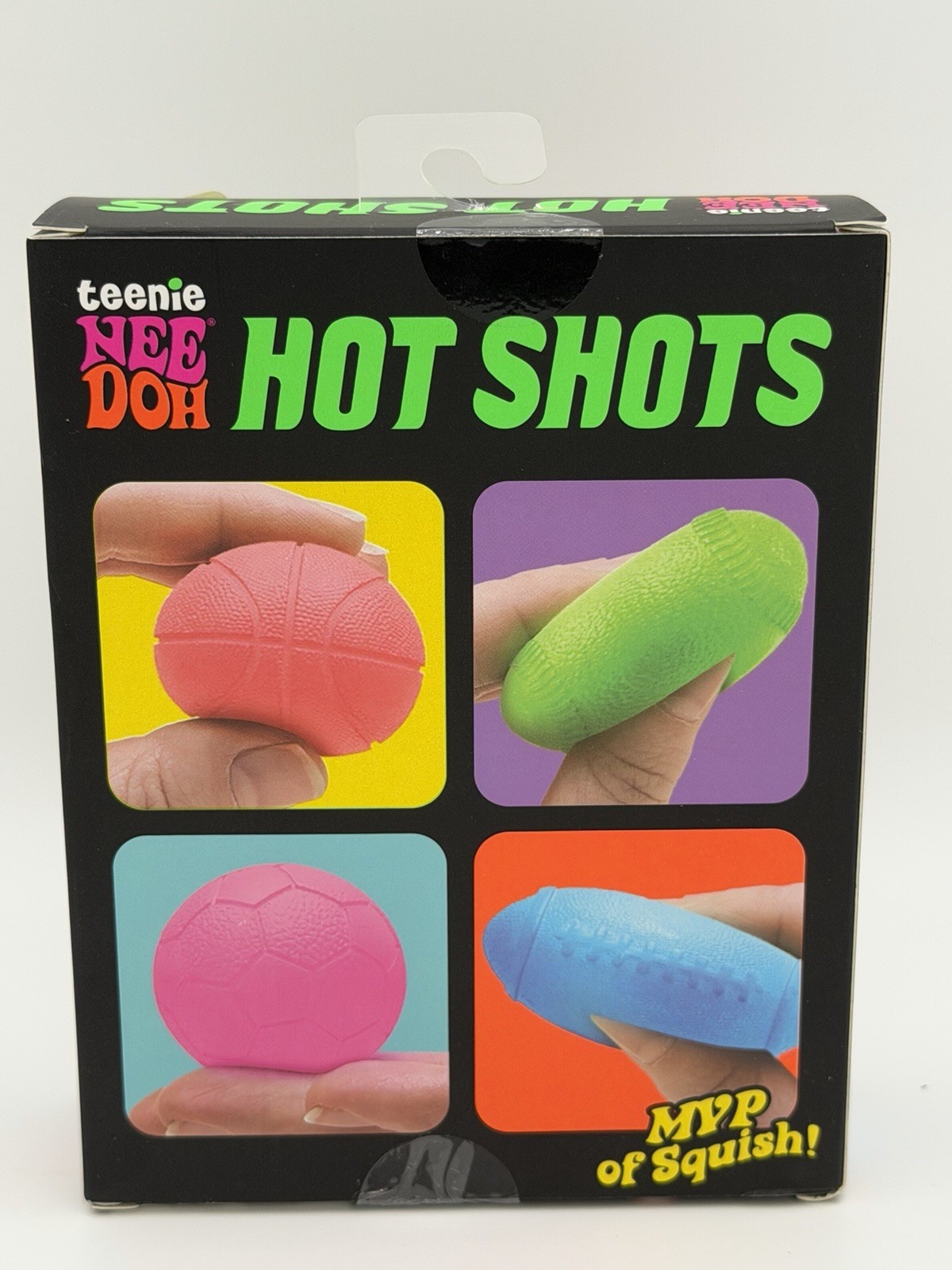 NeeDoh Teenie Hot Shots Mini 4-Pack⚾🏈New Squishy Stress Fidget Toy Sports Ball
