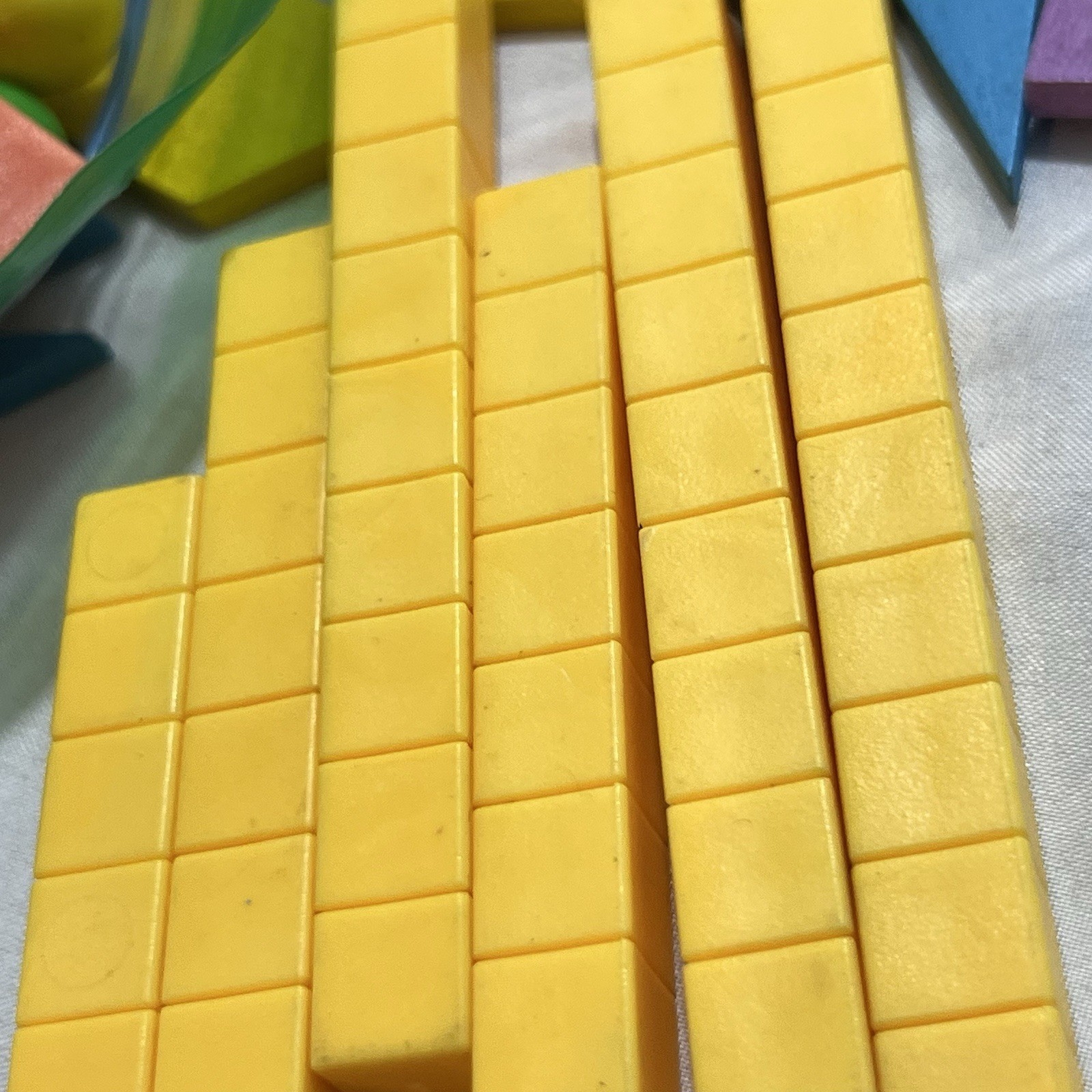 Math Manipulatives Lot: Pattern Blocks, Base Ten Blocks, Unit Rods/Cubes