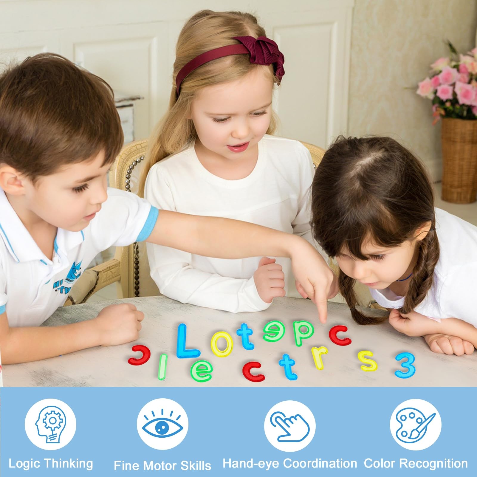 Bbiamsleep 134 Pcs Multi-Color Transparent Plastic Letters & Numbers Set