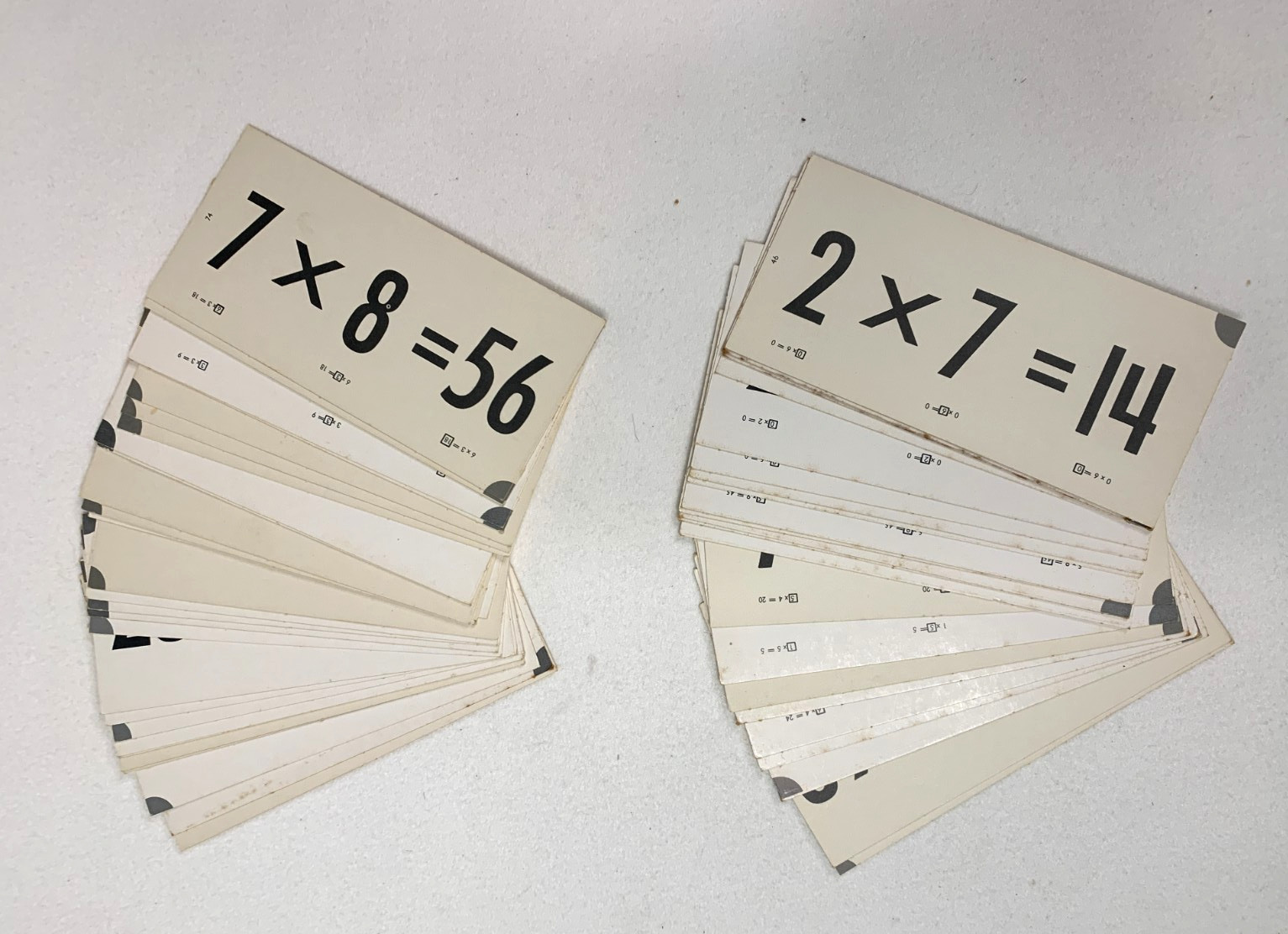 Vtg Multiplication Flash Cards Ed-U-Cards No Slider & Teach Me School Set of 2