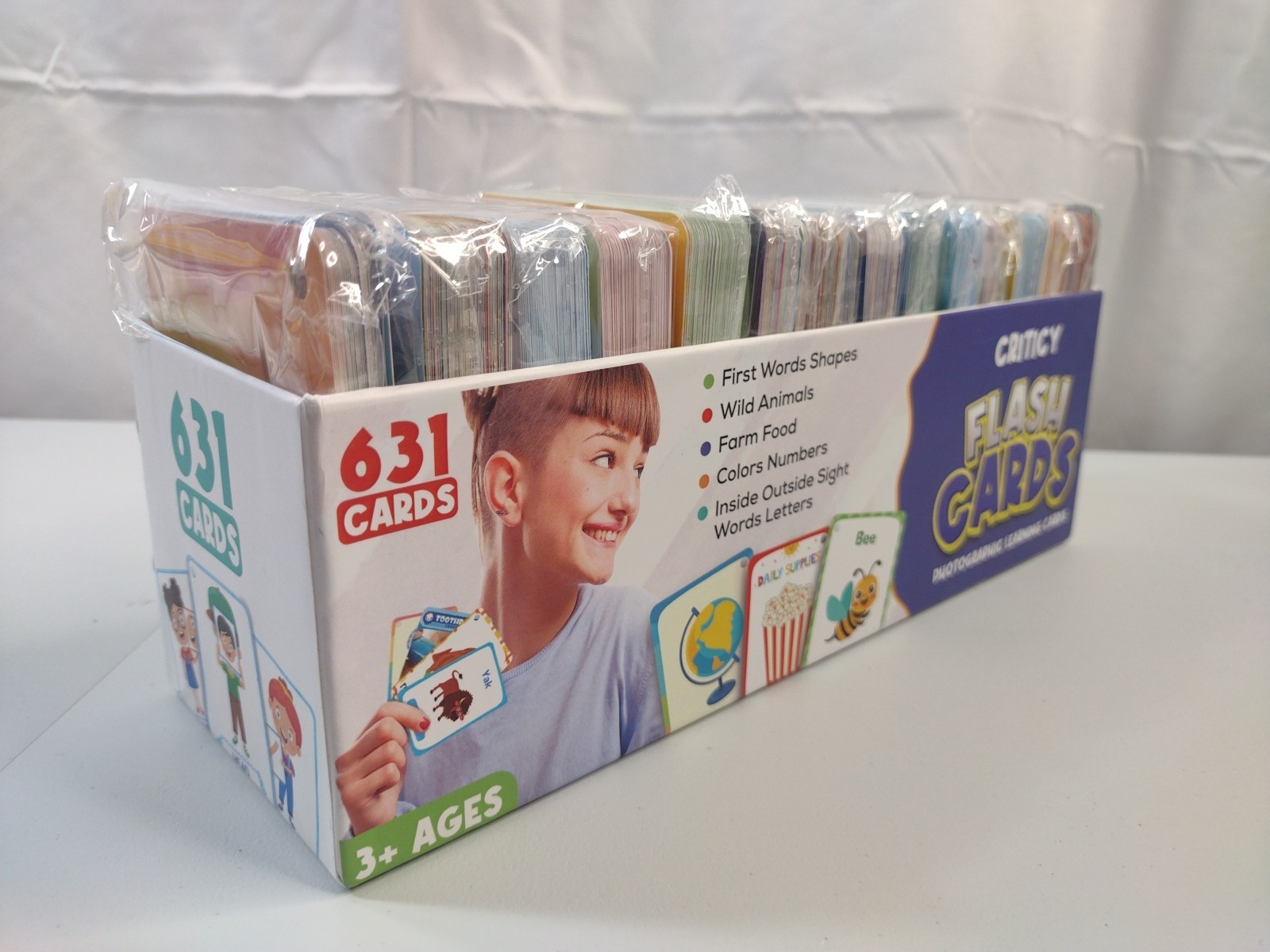 Criticy Flashcards 631 Cards Ages 3+ Toddler Shapes Colors Reading Pre-K Kinder