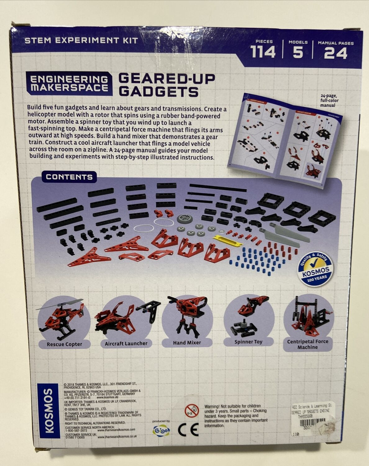 Thames & Kosmos Engineering Makerspace Geared-Up Gadgets Science Experiment Kit